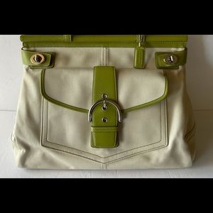 Coach # 9367  Vintage Beige Canvas Tote Handbag